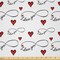 Ambesonne I Love You Fabric by The Yard, Hand Writing with Infinity Romantic Red Hearts Valentines Day Theme, Decorative Satin Fabric for Home Textiles and Crafts, 3 Yards, Red Black White